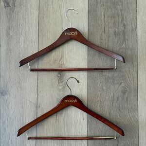 EUC Set of 2️⃣ Macy's Elegant Brown Wooden Hangers